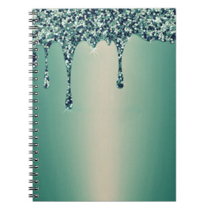 Caderno Espiral Folha Metálica de Glama de Mânre Dourado Moderno