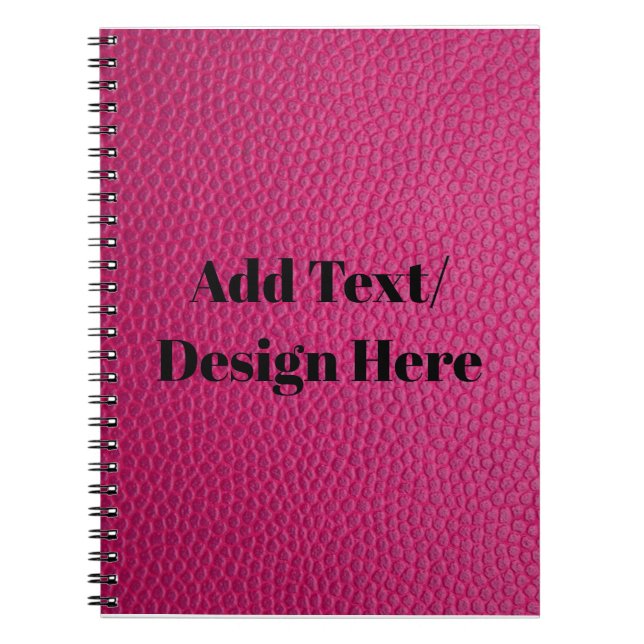 Caderno Espiral Folha Rosa Personalizada Adicione Seu Texto/Design (Frente)