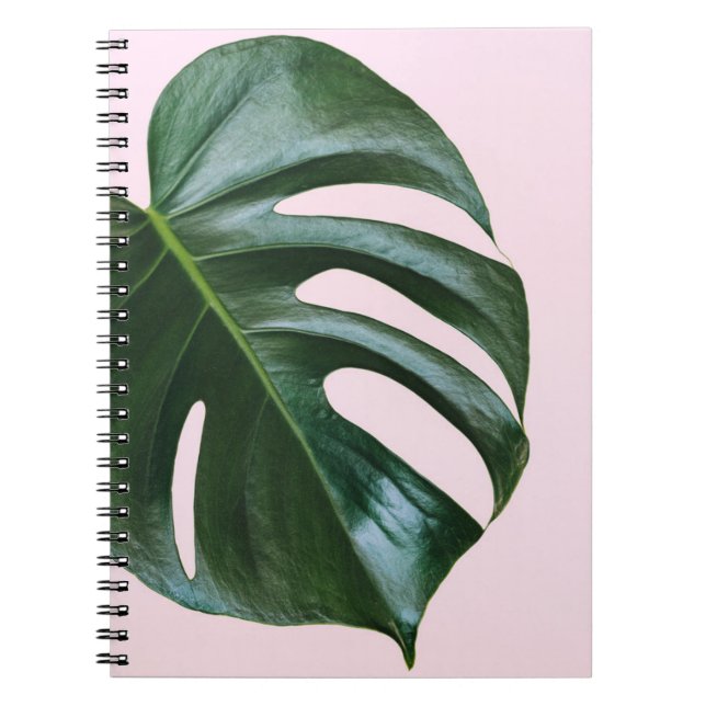 Caderno Espiral Folha tropical de Monstera (Frente)