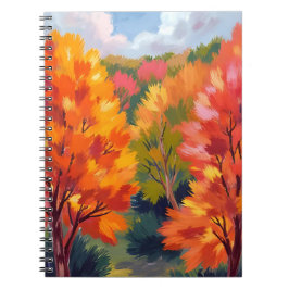 Caderno Espiral Folhagem de Outono | Aquarela de Folhas de Outono 