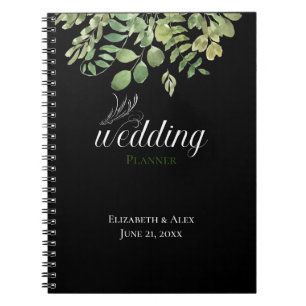 Caderno Espiral Folhagem Simples, Planner de Casamento