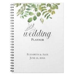 Caderno Espiral Folhagem Simples, Planner de Casamento