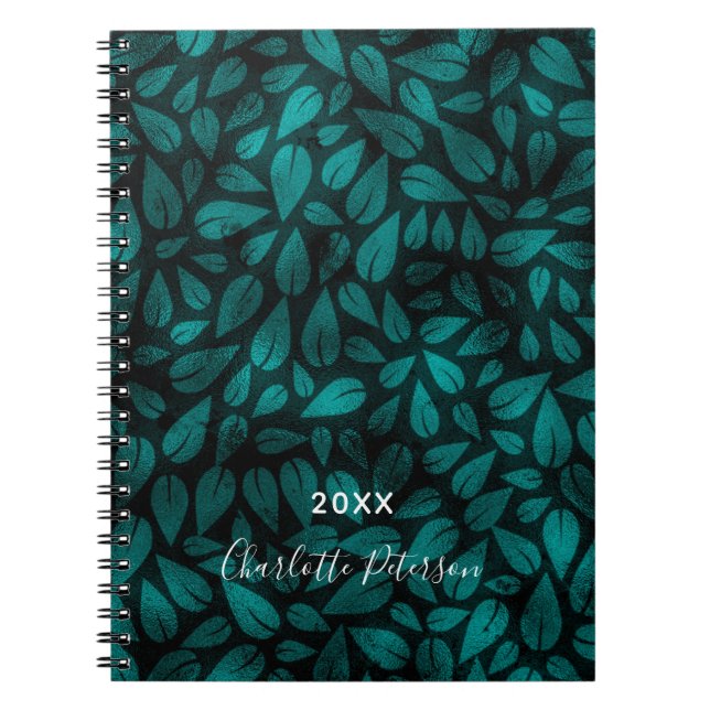 Caderno Espiral Folhagem verde-negro-lacrimogêneo (Frente)