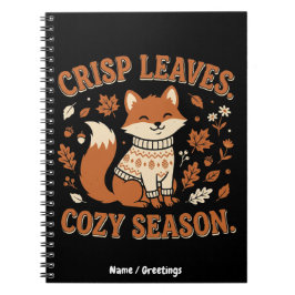 Caderno Espiral Folhas Crizpadas Temporada Aconchegante Outono Rap