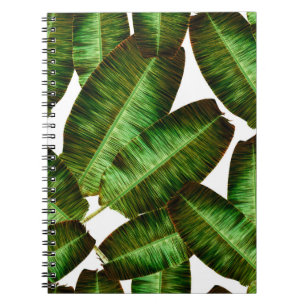 Caderno Espiral Folhas de bananas tropicais, flora sem descontinui