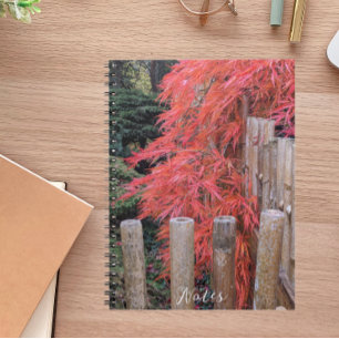 Caderno Espiral Folhas de Carteiro Vermelho Japonês e Cerca de Bam