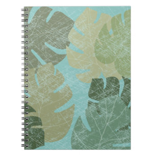 Caderno Espiral Folhas de desbotamento tropical