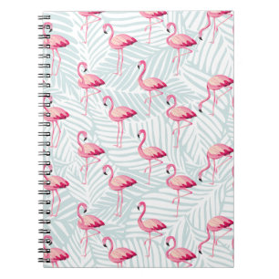 Caderno Espiral Folhas de Flamingo e Palma Rosa - Bonitas