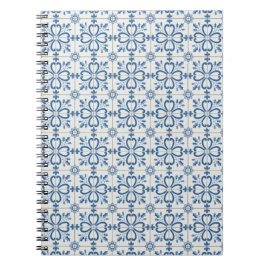 Caderno Espiral Folhas de Natal e azulejos de flores