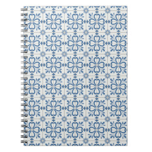 Caderno Espiral Folhas de Natal e azulejos de flores
