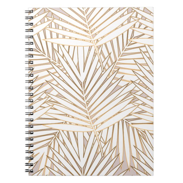Caderno Espiral Folhas de ouro: deco de arte. (Frente)