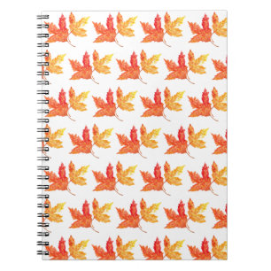 Caderno Espiral Folhas de outono aquarela Queda Árvore Russa