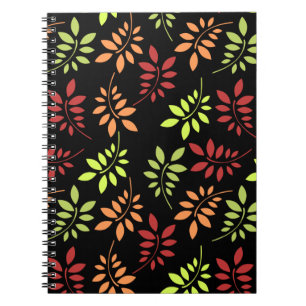 Caderno Espiral Folhas de outono Coloridas em Notebook de tons que