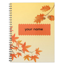 Caderno Espiral Folhas de Outono Rústicas Folhagem de Outono Perso