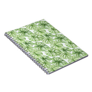 Caderno Espiral Folhas de Palma Verde Tropicais
