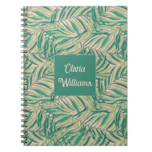 Caderno Espiral Folhas de Palmeira Verdes Estética