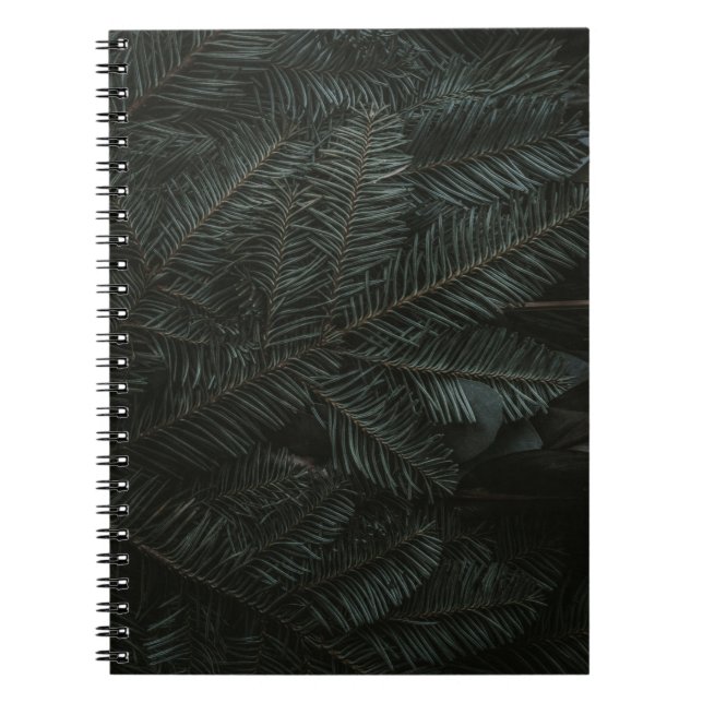 Caderno Espiral Folhas de pinheiro verde (Frente)