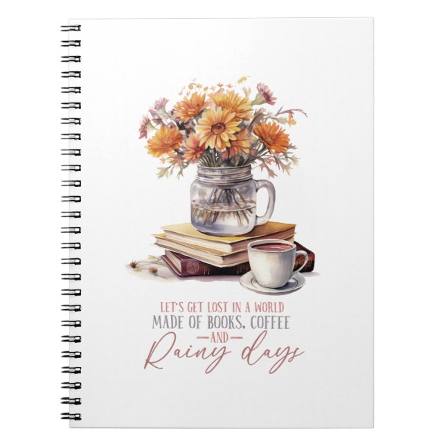 Caderno Espiral Folhas de queda e flores (Frente)