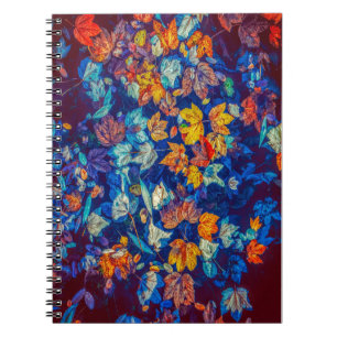 Caderno Espiral Folhas de queda em negativo