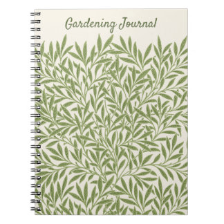 Caderno Espiral Folhas de Salgueiro Vitorianas Antigas por William
