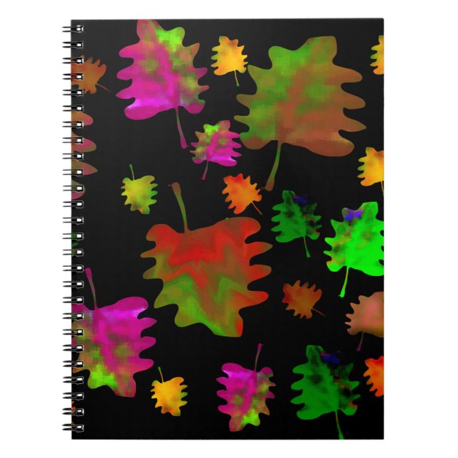 Caderno Espiral Folhas engraçadas de aquarela (Frente)