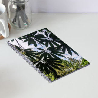 Caderno Espiral Folhas Florais de Schefflera