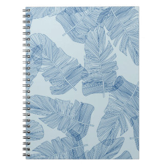 Caderno Espiral Folhas Florais: Ilustrações de Linha Vintage.