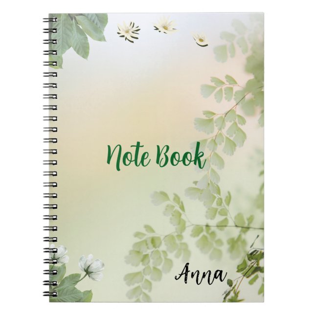 Caderno Espiral Folhas Macias de Primavera & Fundo Pastel Floral (Frente)