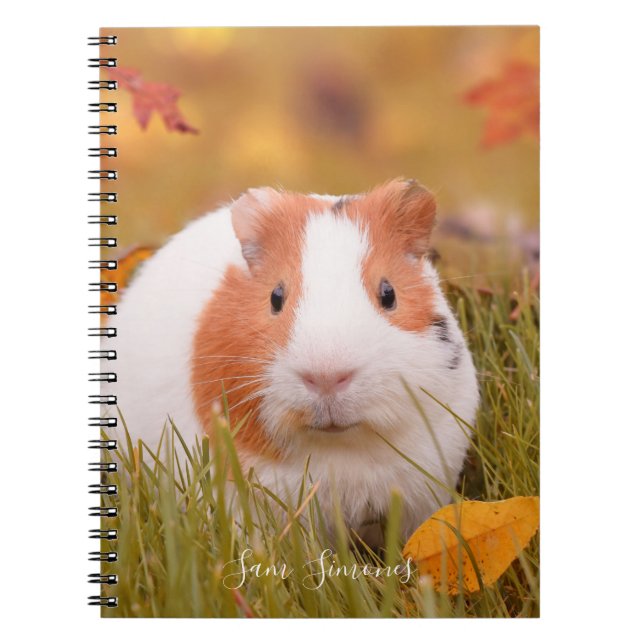 Caderno Espiral Folhas personalizadas/bonitos da cobaia & de (Frente)
