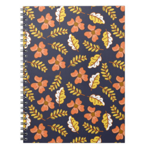 Caderno Espiral Folhas Quentes de outono com Flores