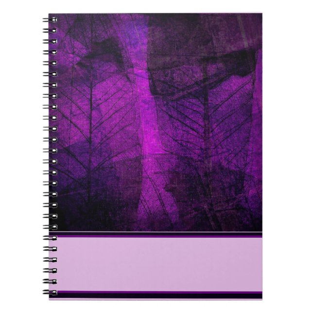 Caderno Espiral folhas roxas (Frente)