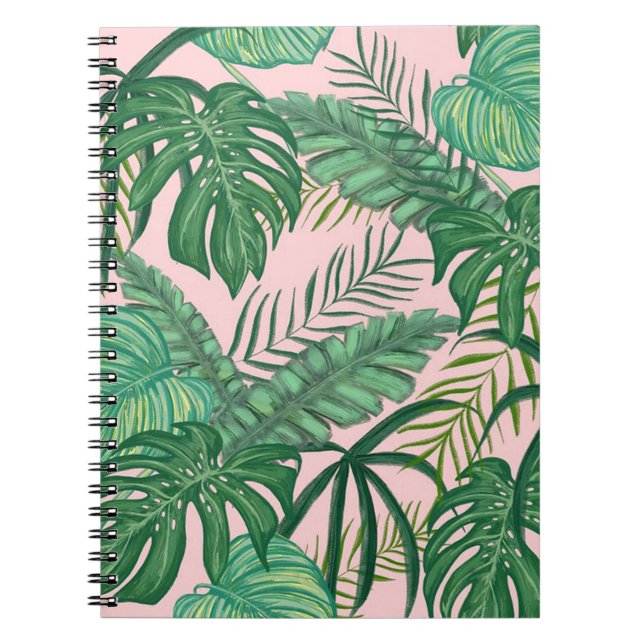 Caderno Espiral Folhas tropicais (Frente)