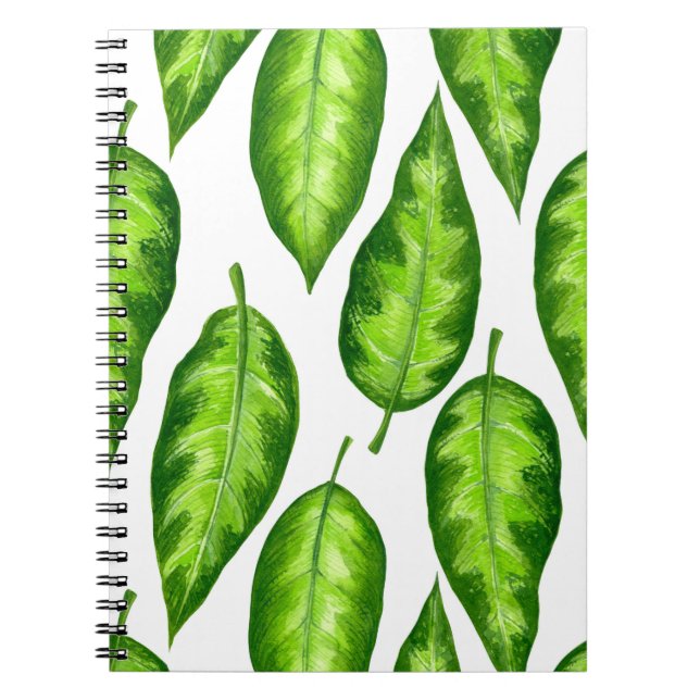 Caderno Espiral Folhas tropicais (Frente)