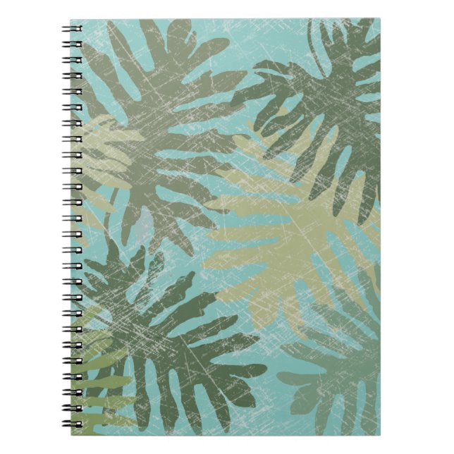Caderno Espiral Folhas tropicais desbotadas (Frente)