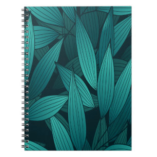 Caderno Espiral Folhas tropicais gradientes