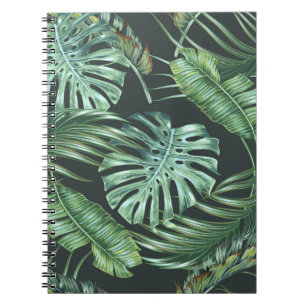 Caderno Espiral Folhas tropicais, monstera, folha de bananeira, ga