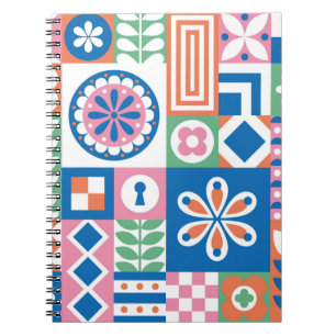 Caderno Espiral Folhas tropicais. Padrão botânico uniforme. Trop