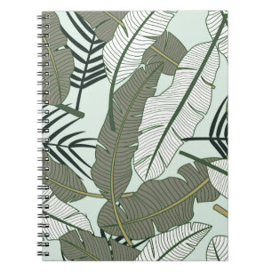 Caderno Espiral Folhas tropicais sem costura