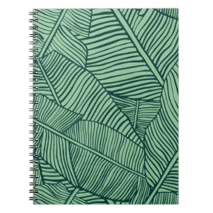 Caderno Espiral Folhas tropicais. Textura sem costura com folha de