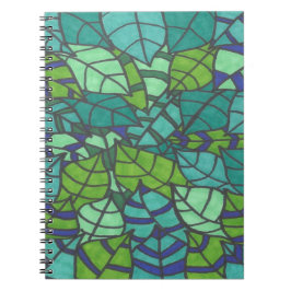 Caderno Espiral Folhas Tropicais Verdes