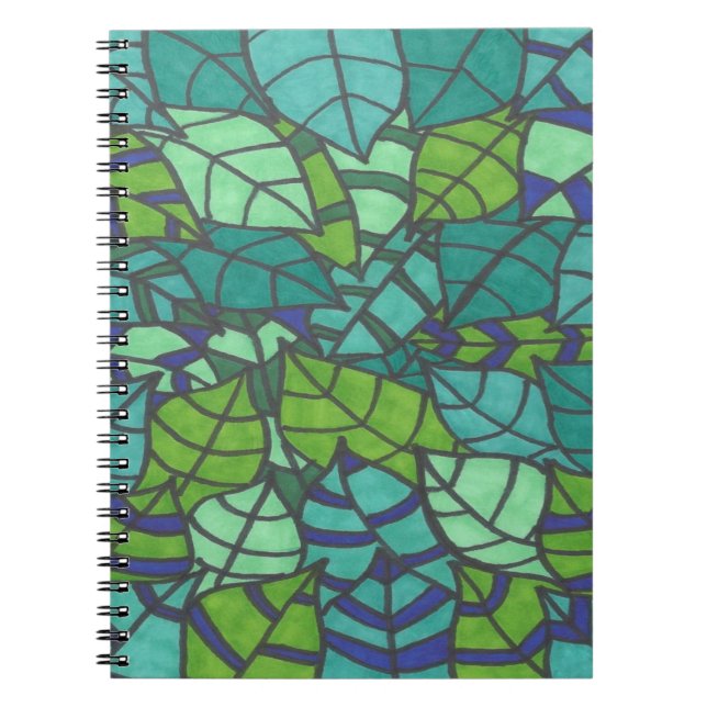 Caderno Espiral Folhas Tropicais Verdes (Frente)