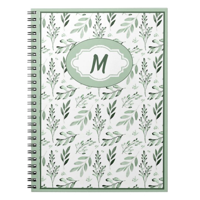 Caderno Espiral Folhas verdes personalizadas (Frente)
