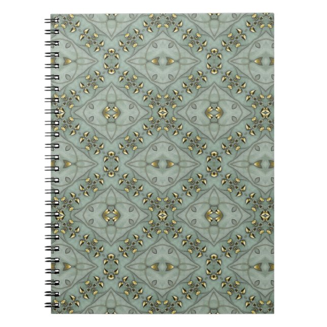 Caderno Espiral Folhas vitoriosas de Ouro (Frente)