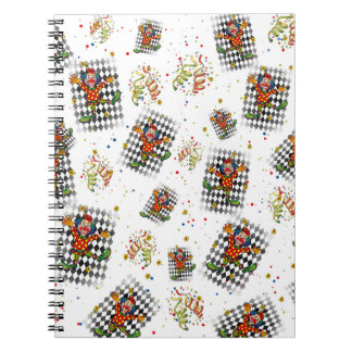 Caderno Espiral folheado de papel de palhaço de carnaval diversão