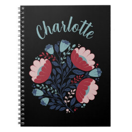 Caderno Espiral Folk Art Florals in Cheio Bloom
