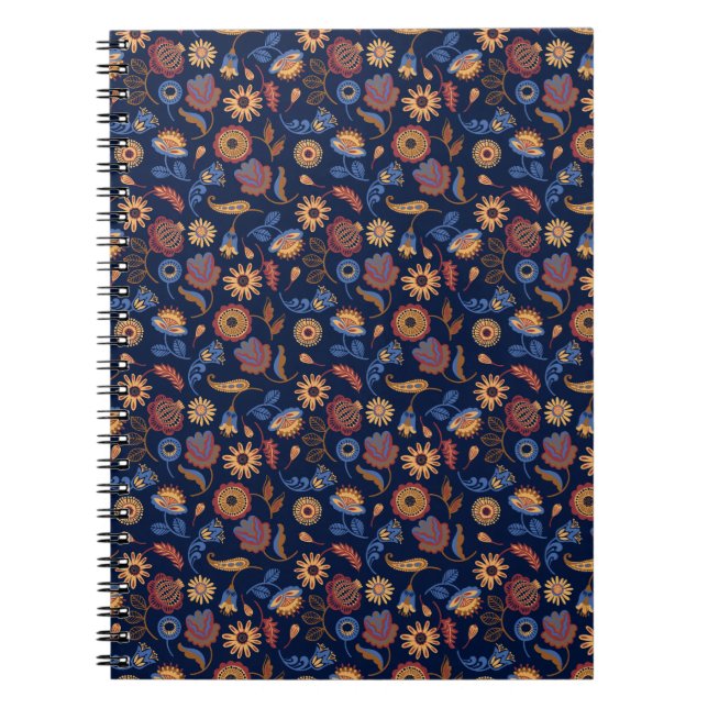 Caderno Espiral Folk Rustic Floral (Frente)