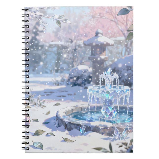 Caderno Espiral Fonte de Cristal Congelado (Frente)