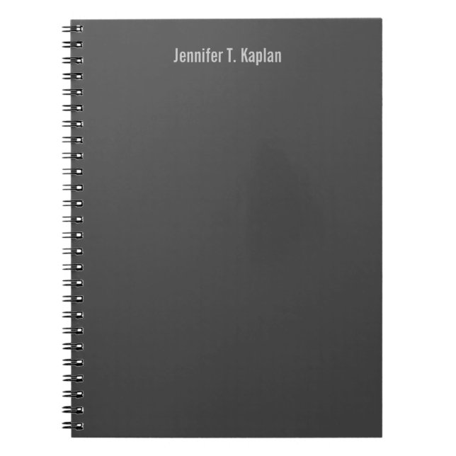 Caderno Espiral Fonte Popular Cinza Profissional Minimalista (Frente)