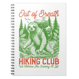 Caderno Espiral Fora de Breath Funny Sloth Hiking Club