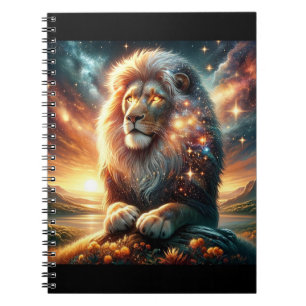 Caderno Espiral Força Leão Leão Espaço Galáxia Cósmica Astrologia